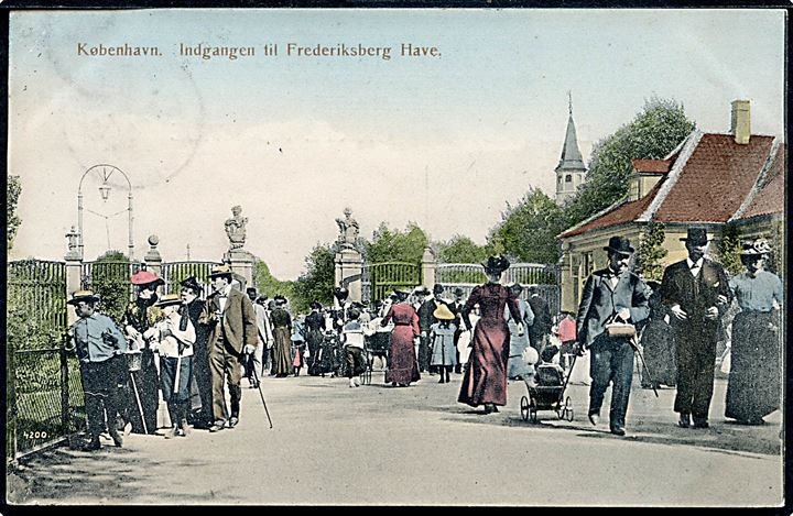 Allégade, Indgang til Frederiksberg Have med Frederiksberg kirke i baggrunden. Fritz Benzen no. 1. Kvalitet 8