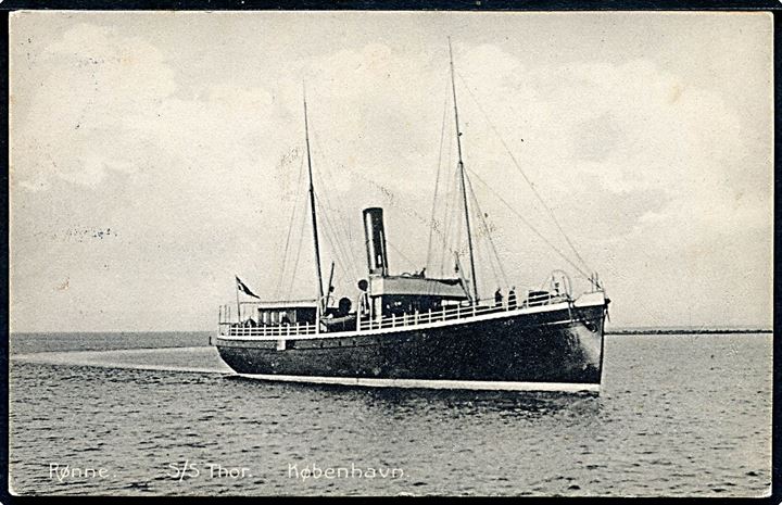 “Thor”, S/S, Dampskibsselskabet af Bornholm af 1866 på ruten Rønne - København. Fritz Sørensen no. 27. Kvalitet 8