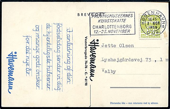 Jørgen Mogensen: Postbud med brev. Reklamekort for firma Havemann, Vesterbrogade 74-76, Kbh. V. Kvalitet 8