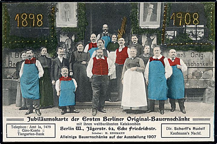 Tyskland, Ersten Berliner Original-Bauernschänke 1898 - 1908. W. E. Schlemm & Co. u/no. Kvalitet 9