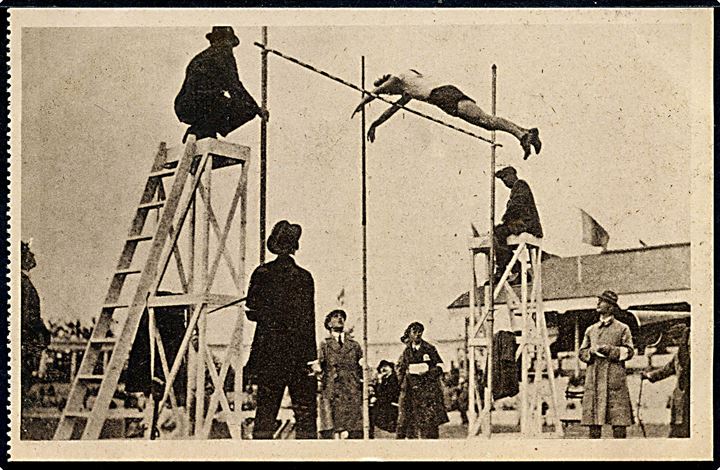 Olympiade. Dansk Stangspringer i Antwerpen 1920. Stenders Den olympiske Komite no. 9. Kvalitet 9