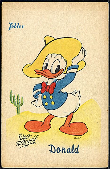 Walt Disney: Donald (Anders And). med fransk reklame for “Tobler” chocolade. Georges Lang, Paris u/no. Kvalitet 7