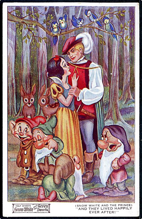 Walt Disney: “Snehvide og prinsen”, Valentine’s Snow White Seven Dwarfs no. 4172. Kvalitet 8