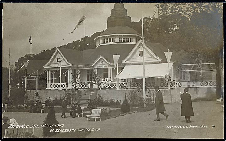 Norge, Bergen, Bergenudstillingen 1910, de bergenske bryggerier. Brundtland u/no. Kvalitet 8