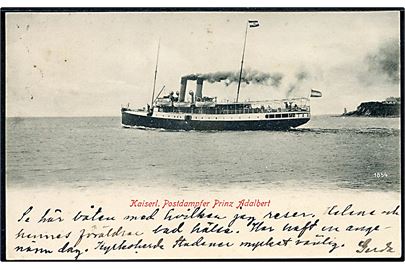 Prinz Adalbert, S/S, tysk postdamper på ruten Kiel - Korsør. No. 1854.