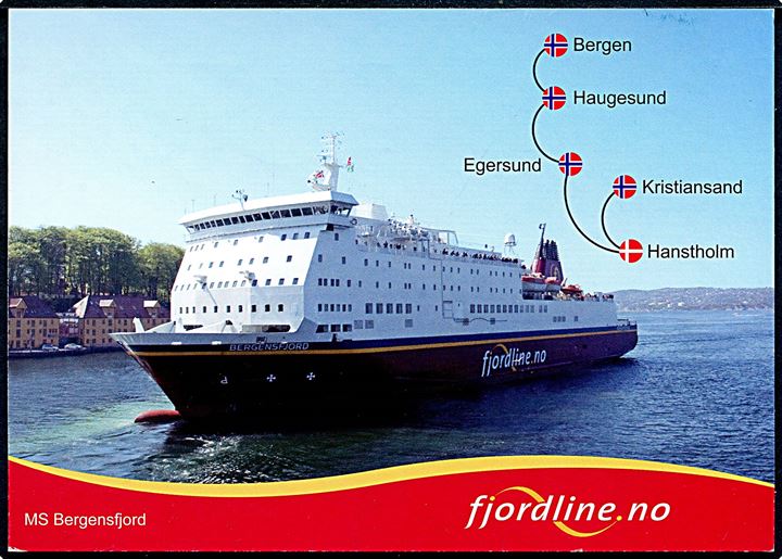 Bergensfjord, M/S, Fjord Line A/S. Reklamekort u/no.