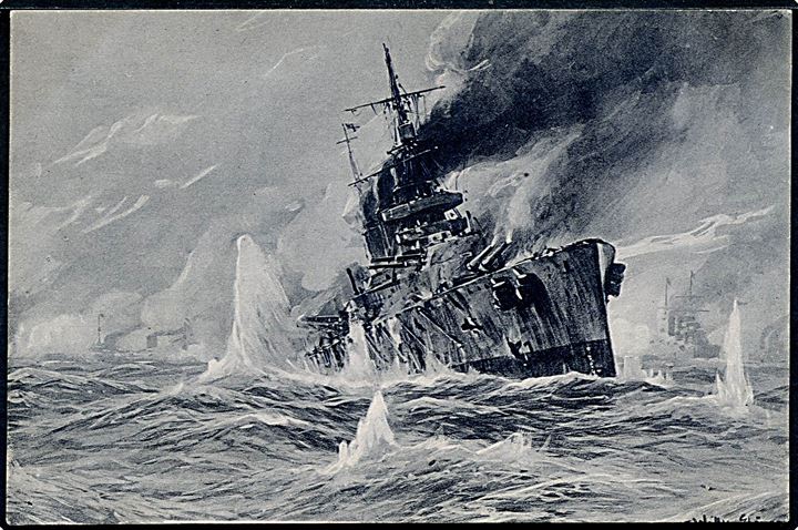 Stöwer, Willy: Seegefecht in der Nordsee am 24.1.1915. Wohlfahrs-karte.