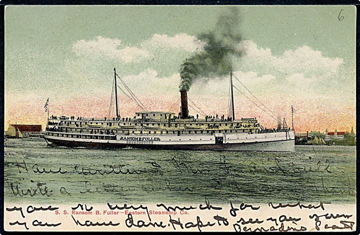 Ransom Fuller, S/S, Eastern Steamship Co. mellem Portland, Maine og Boston, Massachusetts.