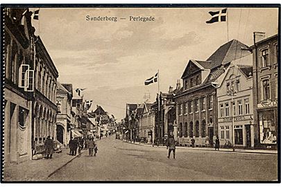 Sønderborg, Perlegade med Dybbøl Posten. J. Boisen u/no.