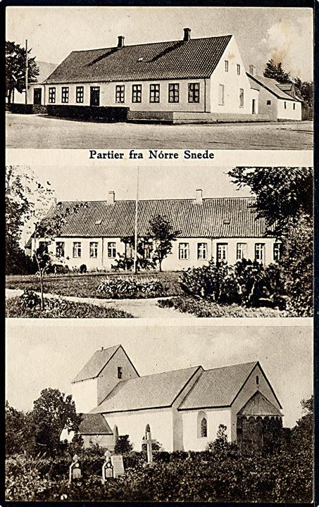 Nørre Snede, partier med bl.a. kirke. N. Clemmensen no. 900.