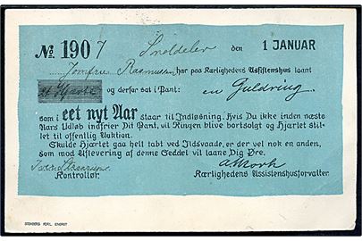 Nytårskort for 1907. Stenders u/no. Anvendt med 5 øre Chr. IX, annulleret med Stjernestempel GRÆNGE samt julemærke 1906. Sidestempel Nykøbing Falster d. 29.12.1906 sendt lokalt. 