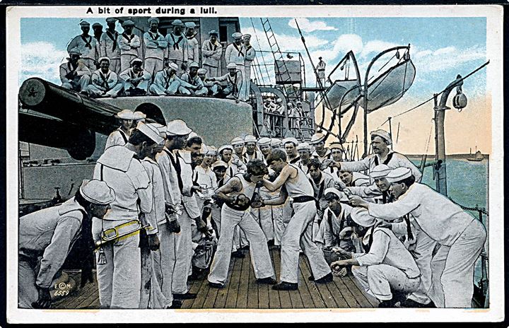 Boksning ombord på amerikansk orlogsskib. 