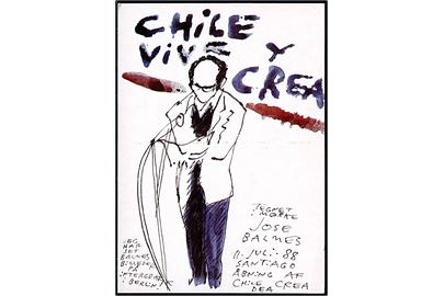 Chile vive y crea. Politisk kort fra Komiteen Salvador Allende u/no.