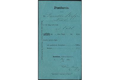 Postbevis fra Kjøbenhavns Pakkepostkontor d. 16.6.1871 for afsendelse af værdibrev til Dueodde Bifyr pr. Nexø, Bornholm. Påskrevet ei Talt.