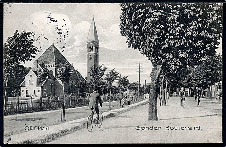 Odense. Sønderboulevard ved Ansgar kirke. Stenders no. 8976.
