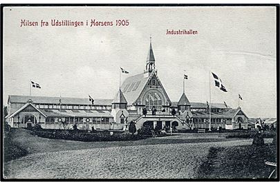 Horsens. Hilsen fra Udstillingen 1905. Industrihallen. U/no. 