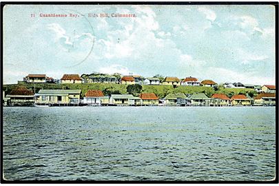Guantanamo Bay. Kids Hill, Caimanera. Anvendt med 2 cent Maximo Gomez, 15.3.1912, sendt til Korsør, Danmark. 