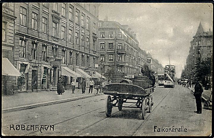 Købh., Falkonéralle med sporvogne no. 26 og 37. Fotograf Orla Bock. Dansk industri no. 21.