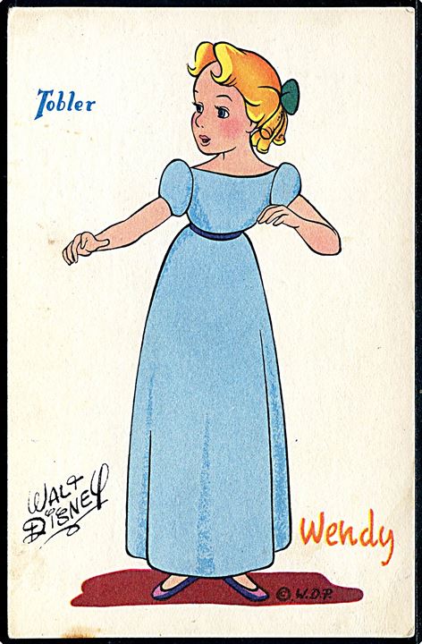 Walt Disney. Wendy fra Peter Pan. Fransk reklame for “Tobler” chocolade. Georges Lang, Paris u/no.