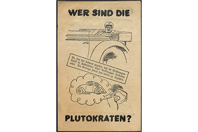 Britisk propaganda flyveblad GESTAPOLEN - Wer sind die Plutokraten? nedkastet af Royal Air Force over Tyskland. Formular 333.