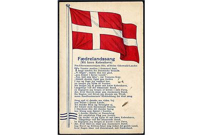 Dannebrog med Fædrelandssangen. Geerts Forlag no. 170.
