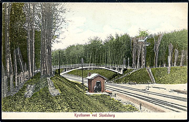 Skodsborg, kystbanen med jernbaneviadukt. A. Vincent no. 3042.