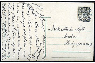 3 øre Bølgelinie på lokalt brevkort dateret Dalgaard d. 30.8. ca. 1910 og annulleret med stjernestempel SUNDBY til Erslev Brugsforening. Bendix: 2.500,-