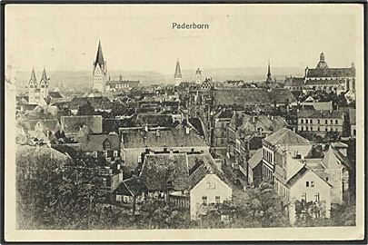 Udsigt over Paderborn, Tyskland. Bär no. 14089.