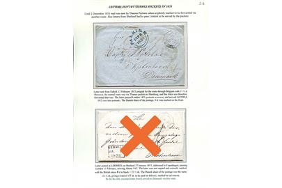 1853. Francobrev fra Falkirk d. 12.2.1853 via London og Thames Packet stemplet K.P.A. Altona d. 19.2.1853 til Kjøebnhavn, Danmark. 