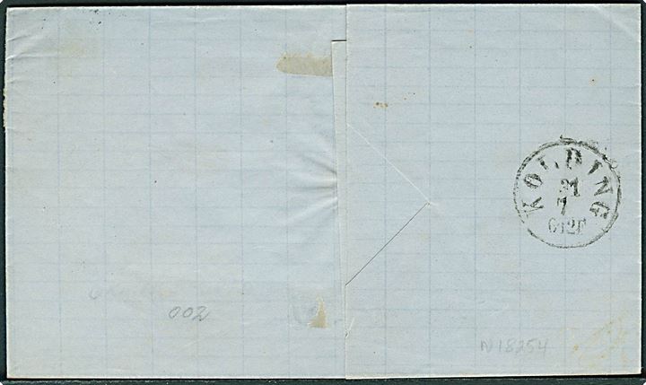 Norddeutscher Postbezirk 1 gr. på grænseporto brev fra Hadersleben d. 30.7.1868 til Kolding, Danmark. Tidlig grænseporto.