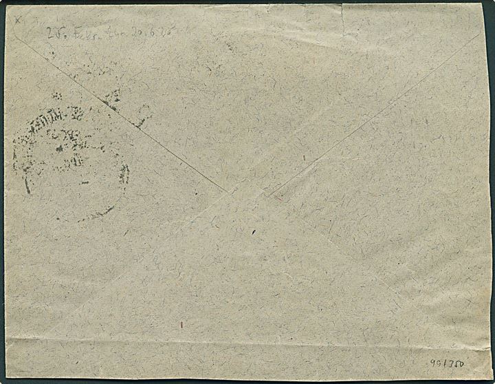 10+30 pfg. Deutsche Nothilfe på brev annuleret med skibsstempel Hoyerschleuse-Munkmarsch Seepost No. (uden nummer og dato) ca. 1924 til Kiel. Meget sjælden anvendelse.