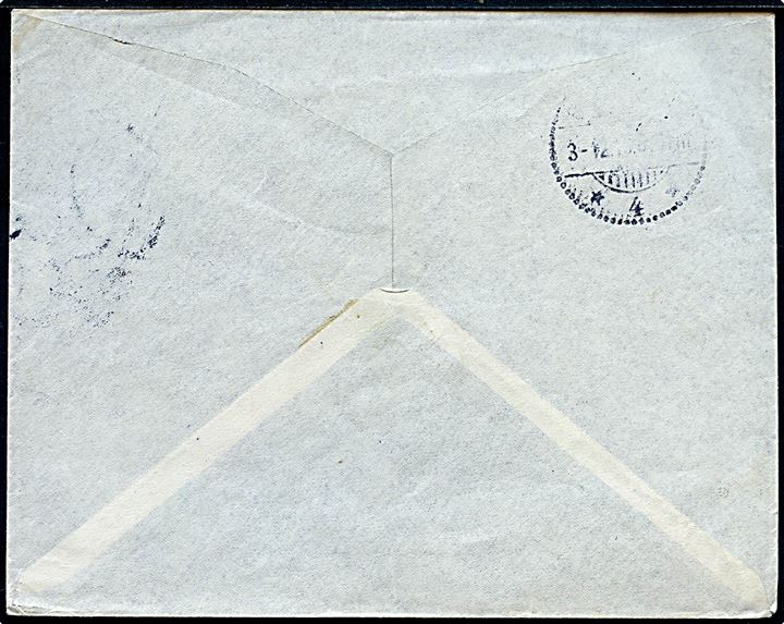 Ufrankeret brev fra Stockholm d. 2.12.1919 til Moskva, Rusland. Returneret med violet stempel: “Retur avsändaren / Befordringslägenhed saknas”. 