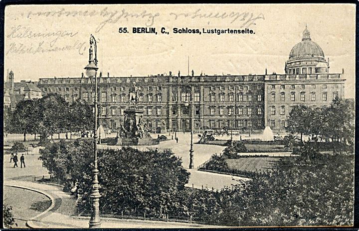 5 pfg. og 75 pfg. Germania på 80 pfg. frankeret brevkort mærket “Flugpost” fra Berlin d. 11.9.1920 til Halmstad, Sverige. Luftpostbefordret på ruten Berlin - Warnemünde - Malmö som åbnede d. 11.8.1920. 