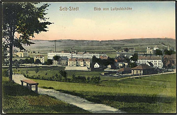 Udsigt over Selb-Stadt med fabrik, Tyskland. Anst no. 34858.