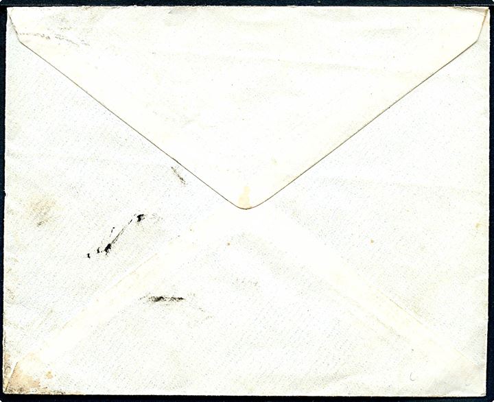 Tysk 25 pfg. på brev annulleret med håndrullestempel Dansk Søpost / Warnemünde-Gedser F92 d. 27.5.1929 til København. Tidligt stempel med små typer. 