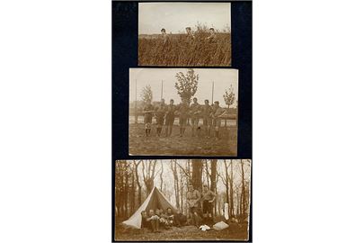 Spejdere. Drenge-spejdere på lejr. 3 fotografier fra 1920'erne.