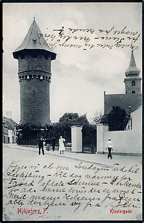 Nykøbing Falster. Klostergade med Vandtårnet. W.K.F. no. 3629. 