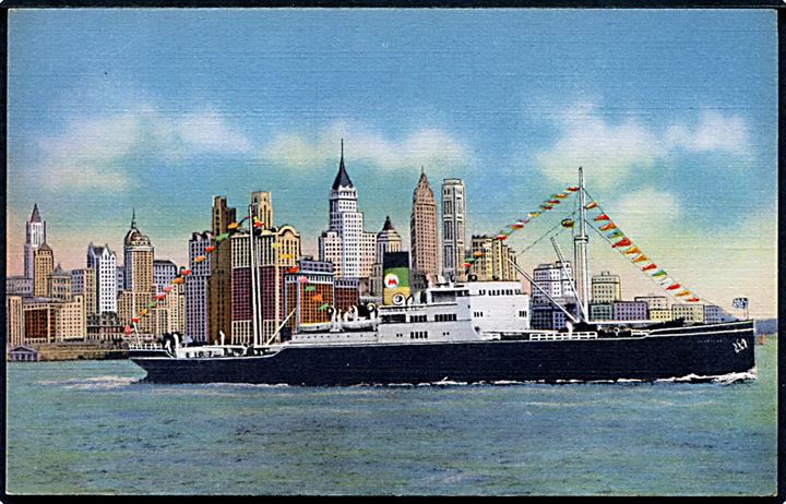 American Scantic Line skib på ruten USA til Skandinavien i 1930'erne. U/no.