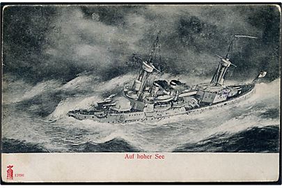 Tysk orlogsskib i hårdt vejr. No. 17096.