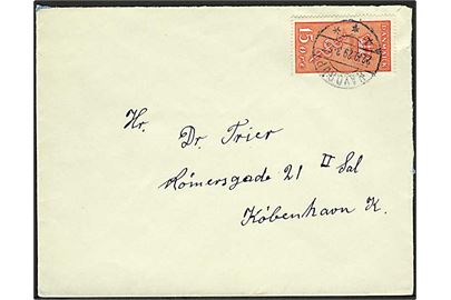15+5 øre Kræftmærke på brev fra Havdrup d. 22.10.1929 til København.