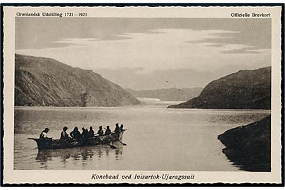 Grønlandsk Udstilling 1721 - 1921. Konebaad ved Ivisartok-Ujaragssuit Dr. Phil. Bobé/Stenders u/no.