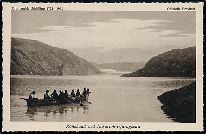 Grønlandsk Udstilling 1721 - 1921. Konebaad ved Ivisartok-Ujaragssuit Dr. Phil. Bobé/Stenders u/no.
