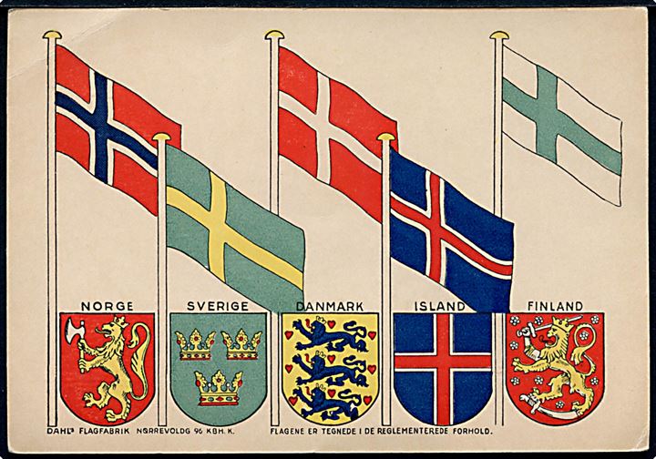 De Nordiske Flag. Flagfabrikken Dahl's u/no. 