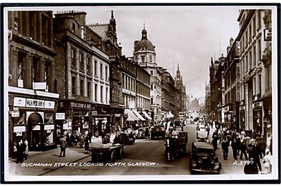 Skotland. Glasgow. Buchanan Street looking North. Fotokort no. A.5787.