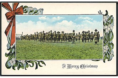 Amerikanske soldater. Julekort. E. C. Kropp Co. no. 20307-N.