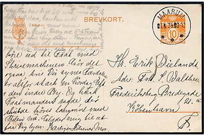 10 øre helsagsbrevkort (fabr. 115) annulleret med brotype IIIc Maarum d. 7.6.1935 til København.