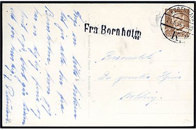 20 øre Fr. IX på brevkort annulleret København K. d. 21.6.1956 og sidestemplet Fra Bornholm til Kolding.