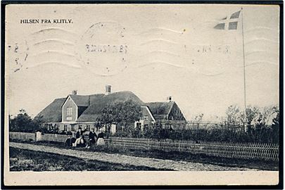 Hilsen fra Klitly, ukendt sted. Anvendt fra Odense 1922. U/no.