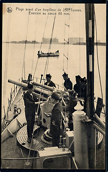 88 mm kanon på belgisk torpedobåd. 