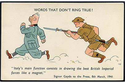 Propaganda: Words that don't ring true!. Italiens rolle i Nordafrika 1941. No. 51-2185.